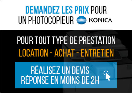 Demander les prix pour un photocopieur Konica Minolta.