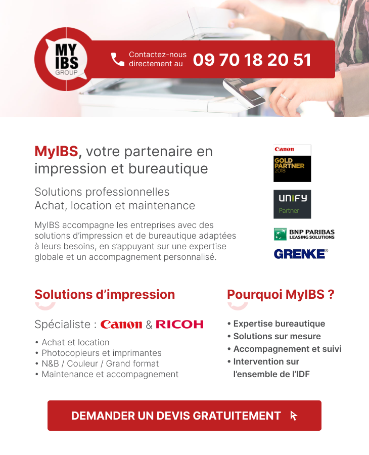 Réalisez un devis gratuit pour la location de photocopieur, l'achat de système d'impression ou la maintenance de votre plateforme d'impression